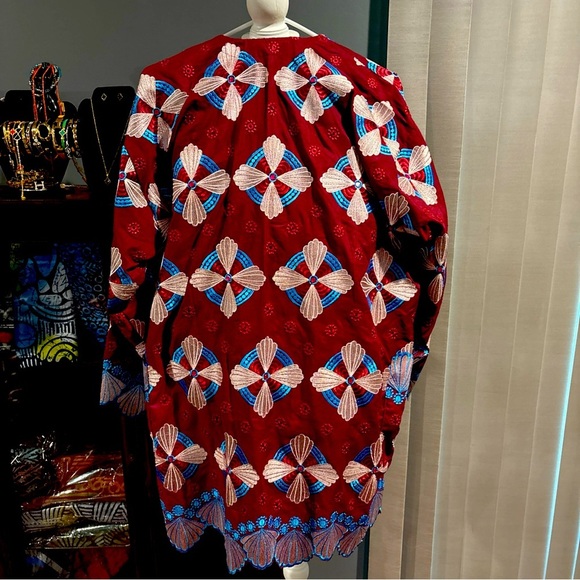 VTG African Nigeria Dashiki Kaftan Top Shirt and Pant Men - Picture 2 of 10